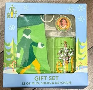 ELF Mug,Socks & Keychain Gift Set NIB